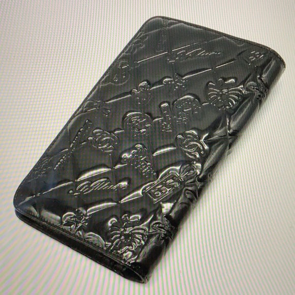 Chanel icon symbol charm folded wallet patent blk - Picture 2 of 8